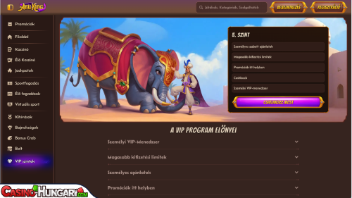 AbuKing Kaszinó VIP program