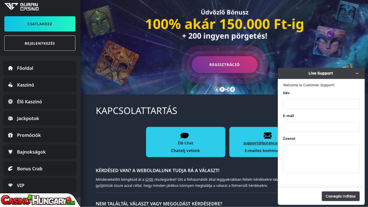 Buran Kaszinó ügyfélszolgálat