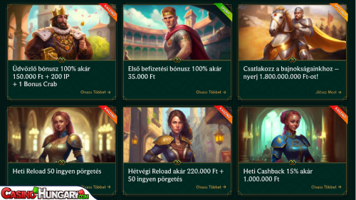Casinia kaszinó bónuszok
