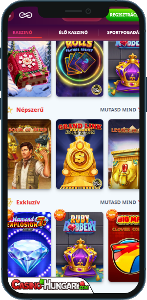 Casino Infinity mobilalkalmazás