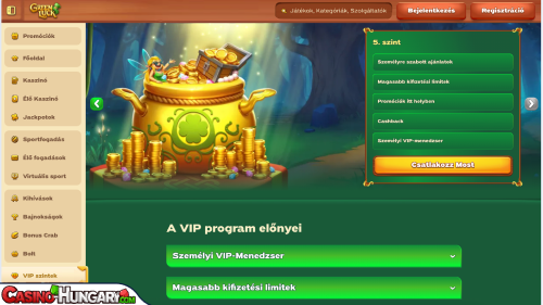 GreenLuck Kaszinó VIP program
