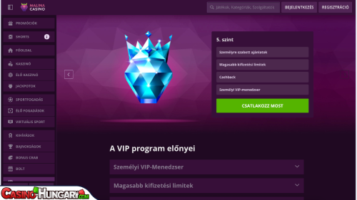 Malina Kaszinó VIP program