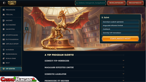 MonsterWin Kaszinó VIP program