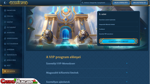 Oceanspin Kaszinó VIP program