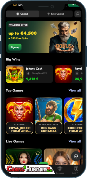 OscarSpin Casino mobilalkalmazás