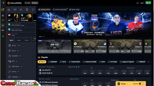 OscarSpin Kaszinó Sportfogadás