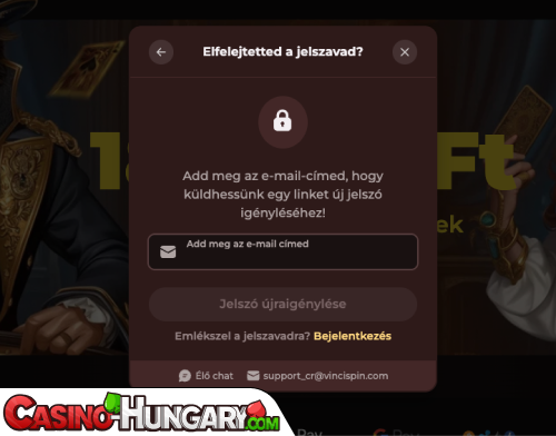 VinciSpin Casino Bejelentkezési probléma