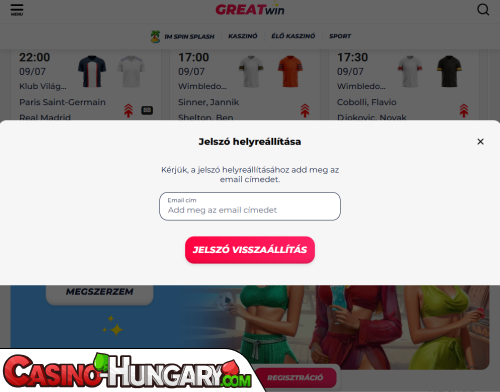 GreatWin Casino Bejelentkezési probléma