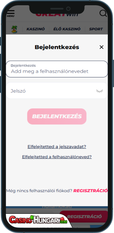 GreatWin Kaszinó Bejelentkezés
