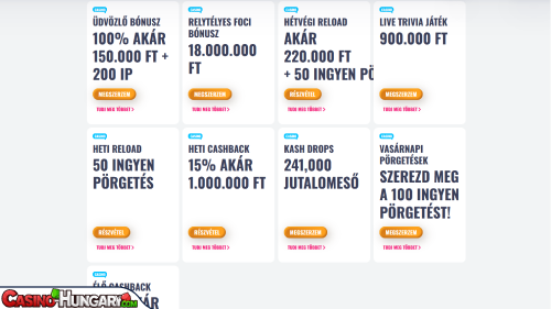 OhMySpins kaszinó bónuszok