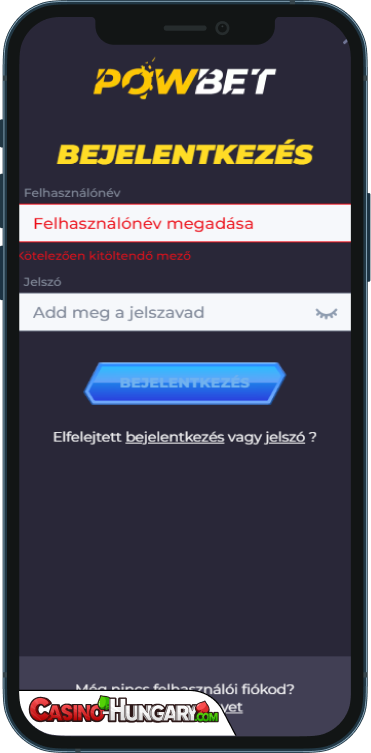 PowBet Kaszinó Bejelentkezés