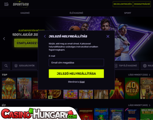 Sportuna Casino Bejelentkezési probléma