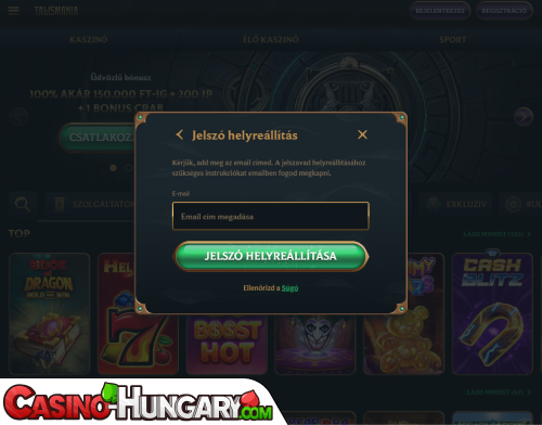 Talismania Casino Bejelentkezési probléma