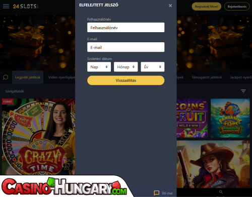 24Slots Casino Bejelentkezési probléma