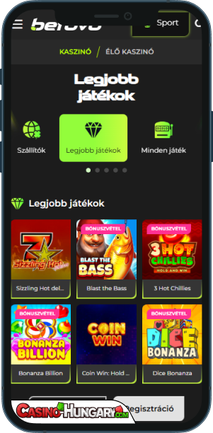 Betovo Kaszinó mobilalkalmazás