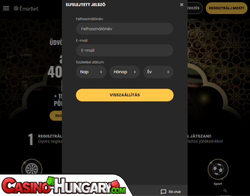EmirBet Casino Bejelentkezési probléma