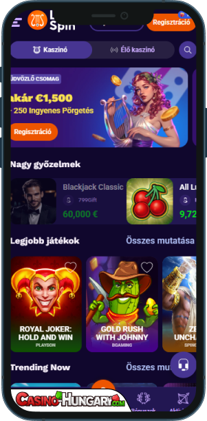 Liraspin Kaszinó mobilalkalmazás