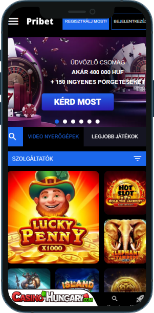 PriBet Kaszinó mobilalkalmazás