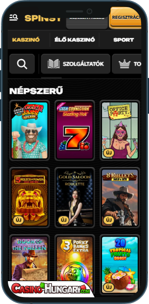 Spinsy Kaszinó mobilalkalmazás