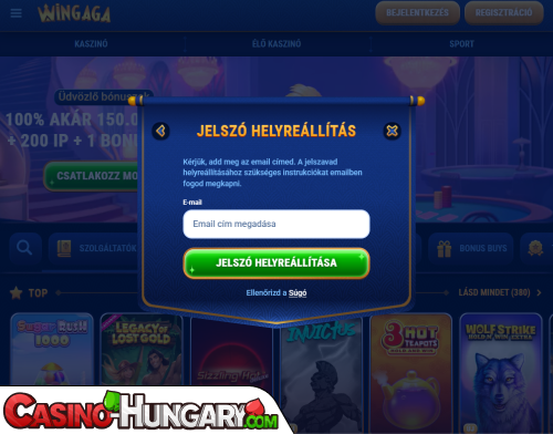Wingaga Casino Bejelentkezési probléma