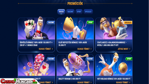 Wingaga kaszinó bónuszok