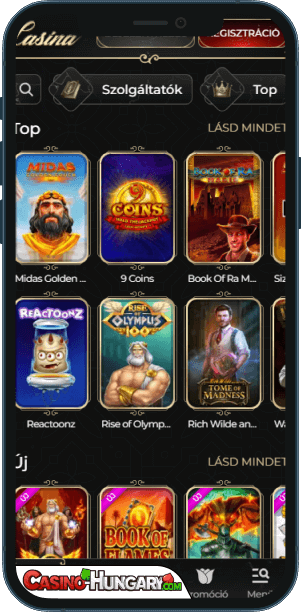 Casina Kaszinó mobilalkalmazás