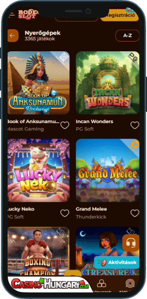 RodeoSlot Kaszinó mobilalkalmazás