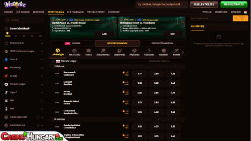 westace kaszinó Sportfogadás