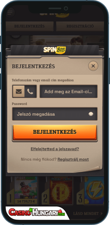 spinboss kaszinó bejelentkezés